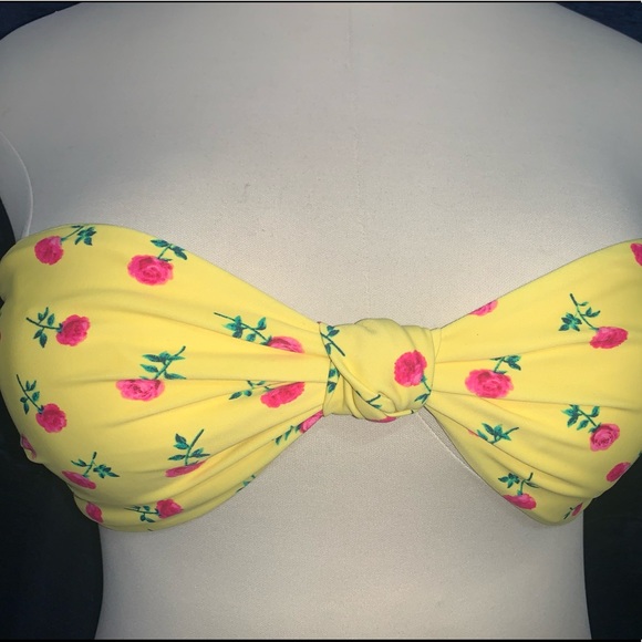 NWT FOREVER 21 XL Strapless Rose Print Bikini Top - Picture 2 of 9